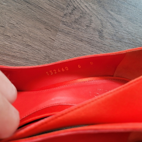 Gucci Orange Gold Horsebit Leather Peep Toe Heels Size 6 - Picture 7 of 13